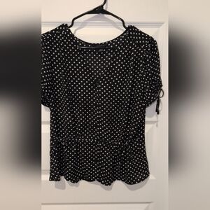 Elegant Black and White Polka Dot Blouse
